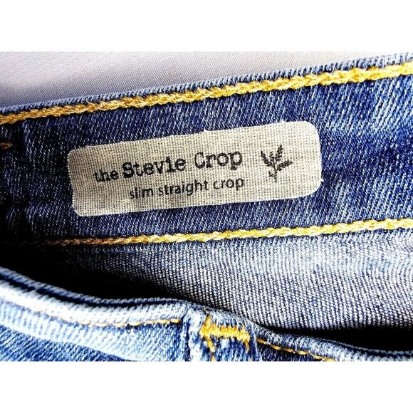 AG Adriano Goldschmied Size 29X24 Women The Stevie Crop Slim Straight Blue Jeans - Picture 5 of 12
